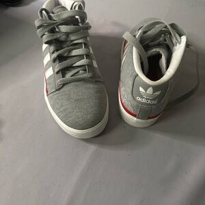 Adidas Gray and Red Athletic Shoes
